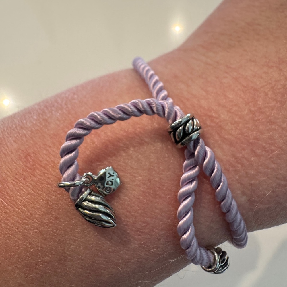 David Yurman Purple Adjustable
Sterling Silver Silk Bracelet